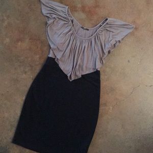 Grey ruffle dress